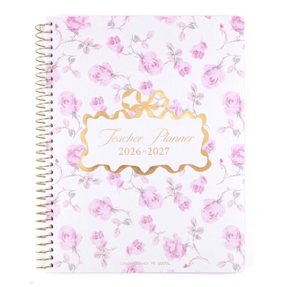 Love Shack Fancy Teacher Planner 2026 2027 Ribbon Rosa Floral LSF Target NEW